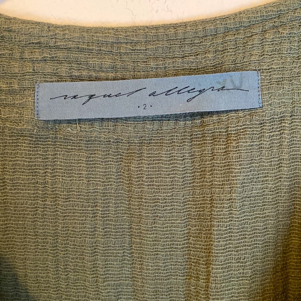 Raquel Allegra cotton gauze sleeveless Luna midi dress olive army green Medium - Picture 6 of 14